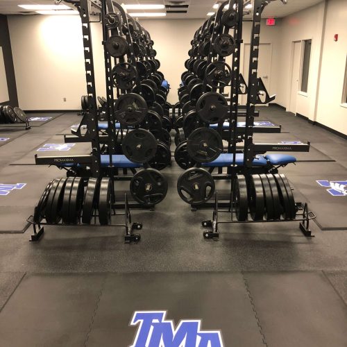 Custom Logos for rubber flooring and weightlifting platforms